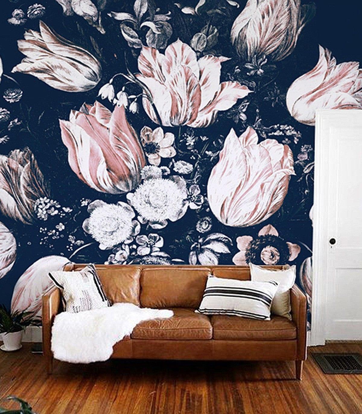 Tapeta FLORAL NAVY