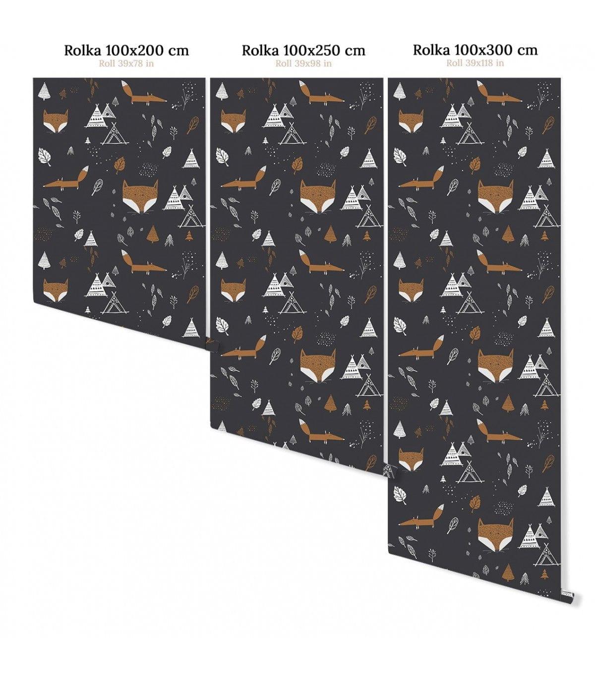 Tapeta flizelinowa dziecięca z motywem zwierzęcym FOX ADVENTURE czarny - Image 3