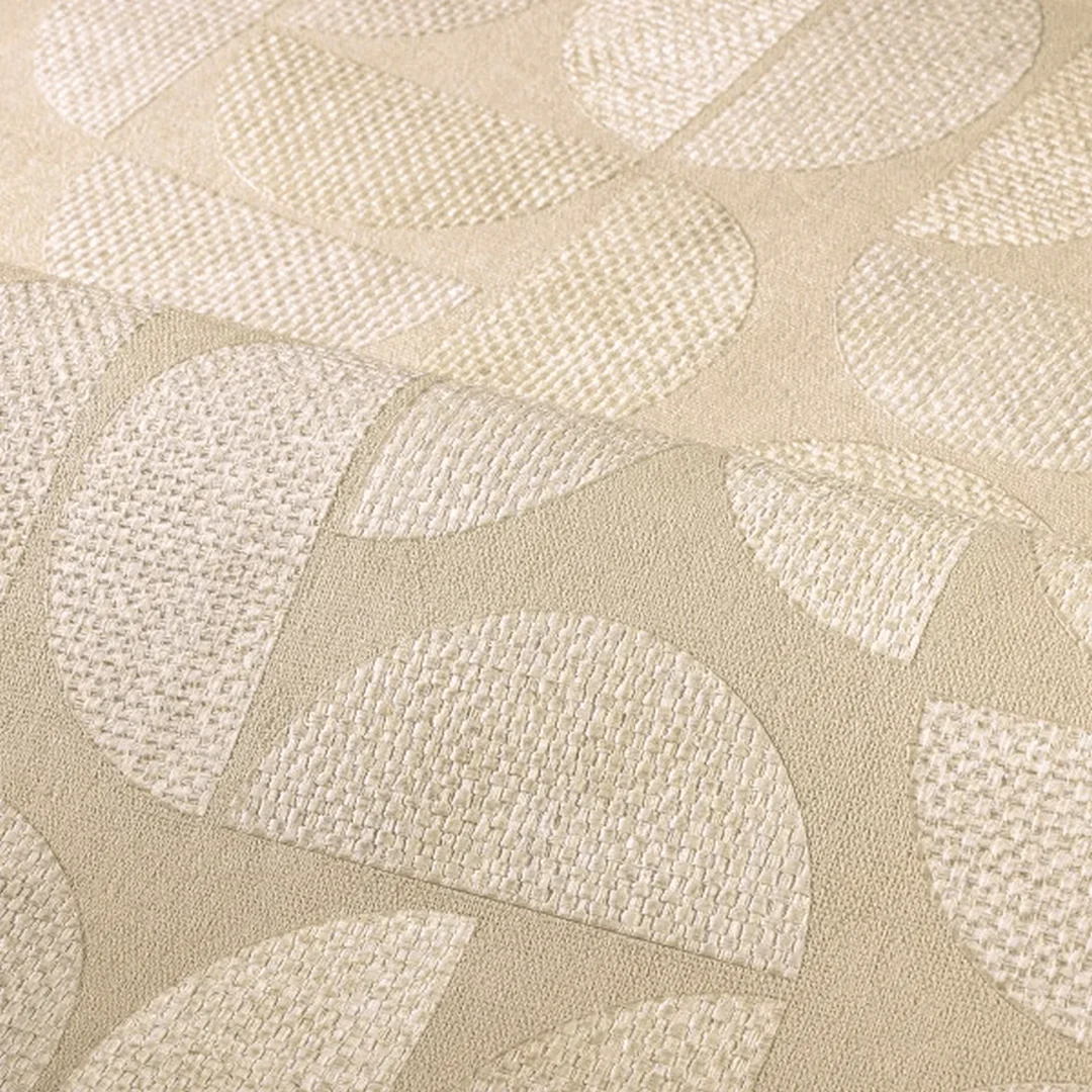 Tapeta strukturalna imitująca rafię z geometrycznym wzorem DUALIS - SAND piaskowy - Image 3