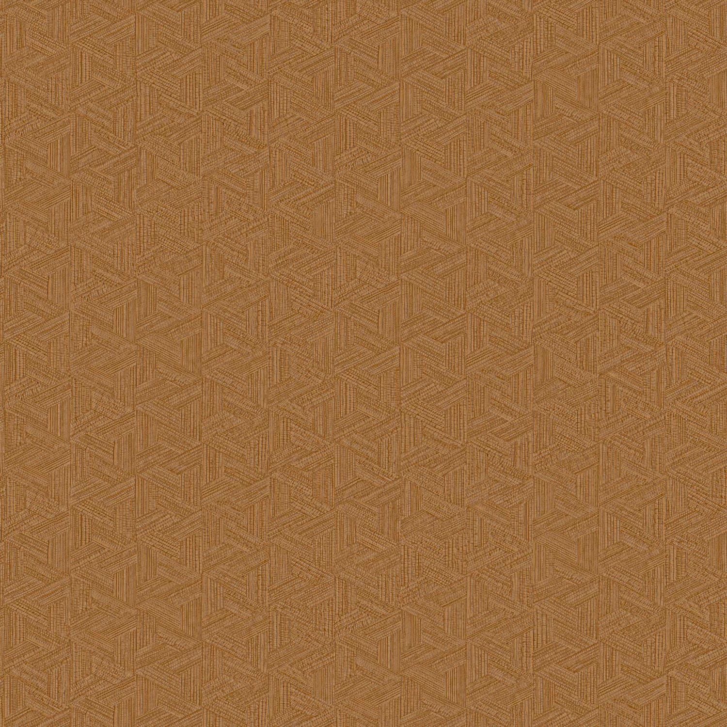 Tapeta strukturalna geometryczna inspirowana liśćmi bananowca LINDU - TERRE DE SIENNE miedziany - Image 3