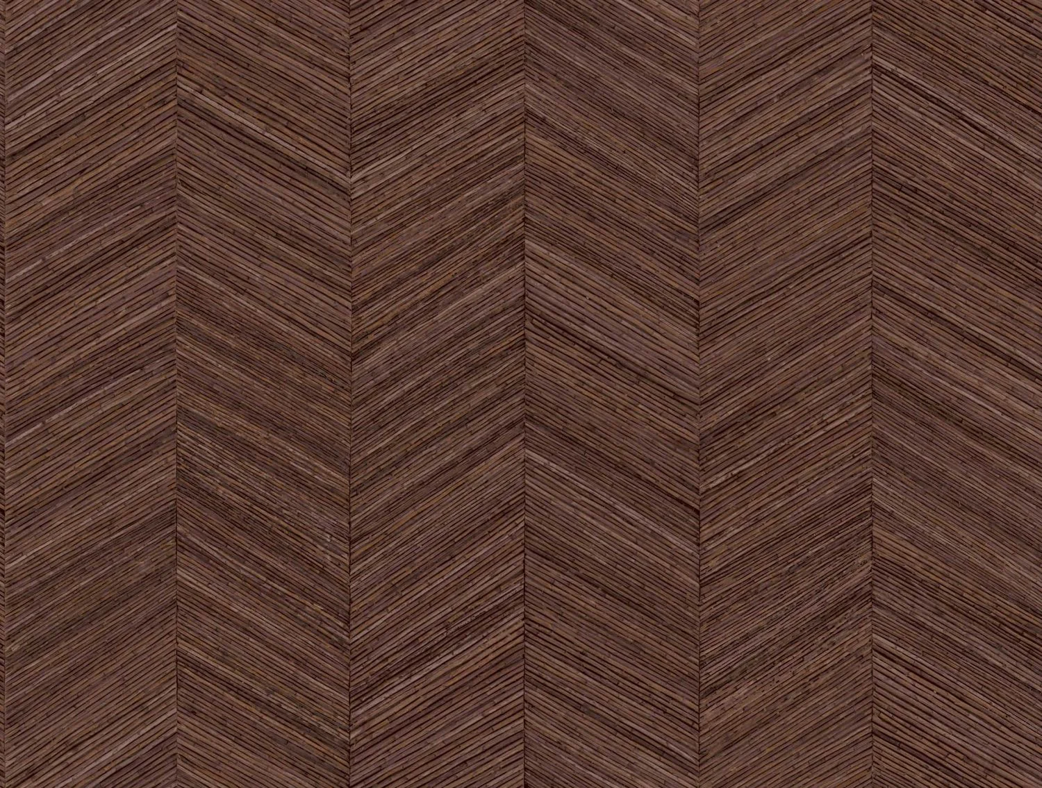 Tapeta strukturalna geometryczna imitująca drewno ze wzorem jodełki OCOTEA - CÈDRE ROUGE brunatny - Image 3