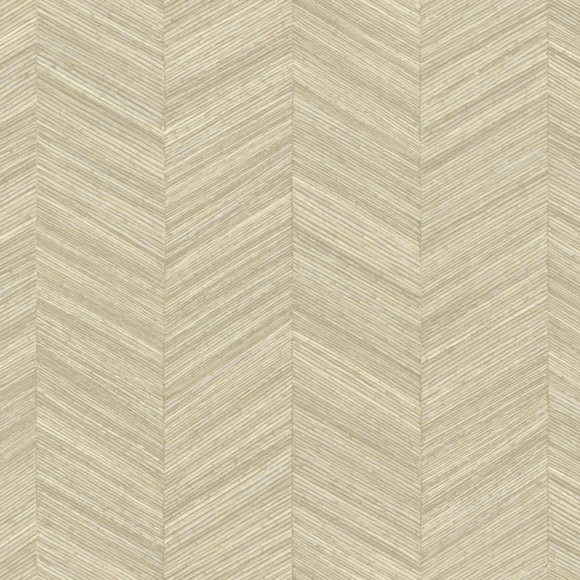 Tapeta strukturalna geometryczna imitująca drewno ze wzorem jodełki OCOTEA - COQUILLE beżowy
