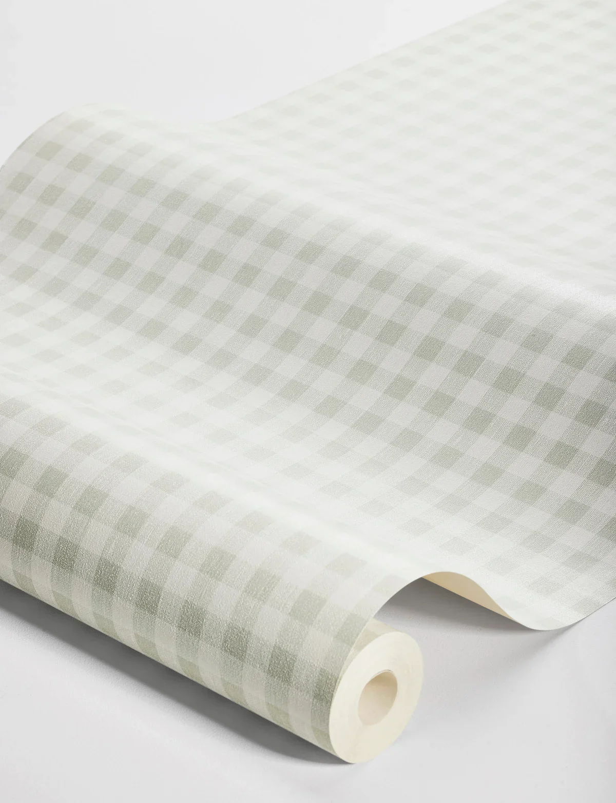 Tapeta strukturalna imitująca len w kratkę PICNIC CHECK zielony z białym - Image 3