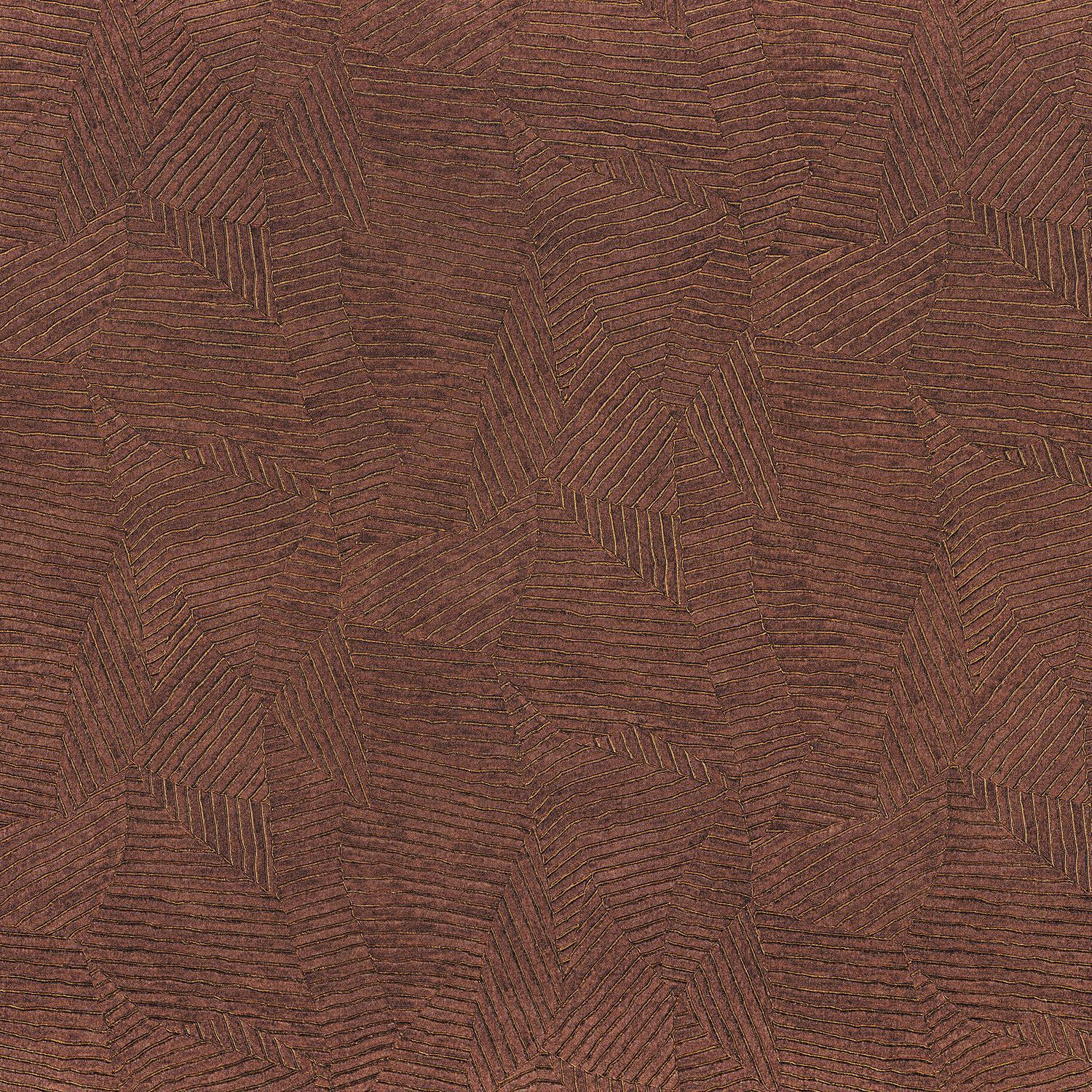 Tapeta strukturalna imitująca liście bambusa SOROA - TERRACOTTA terakota