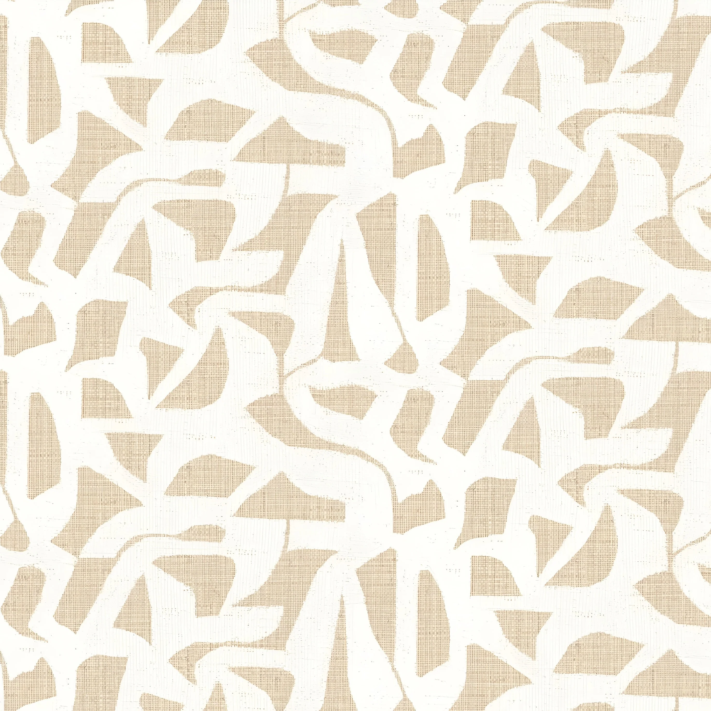 Tapeta strukturalna imitująca tkaninę z abstrakcyjnym wzorem CANA - SABLE beżowy