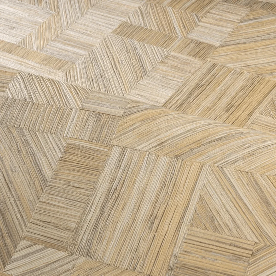 Tapeta strukturalna geometryczna imitująca słomiany patchwork IMBRICATION - PAILLE ciemnobeżowy - Image 3