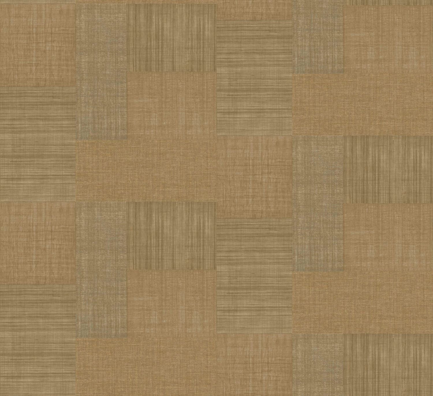 Tapeta strukturalna geometryczna patchwork imitująca tkaninę MESTIZO - MORDORÉ ciemnobeżowy - Image 4
