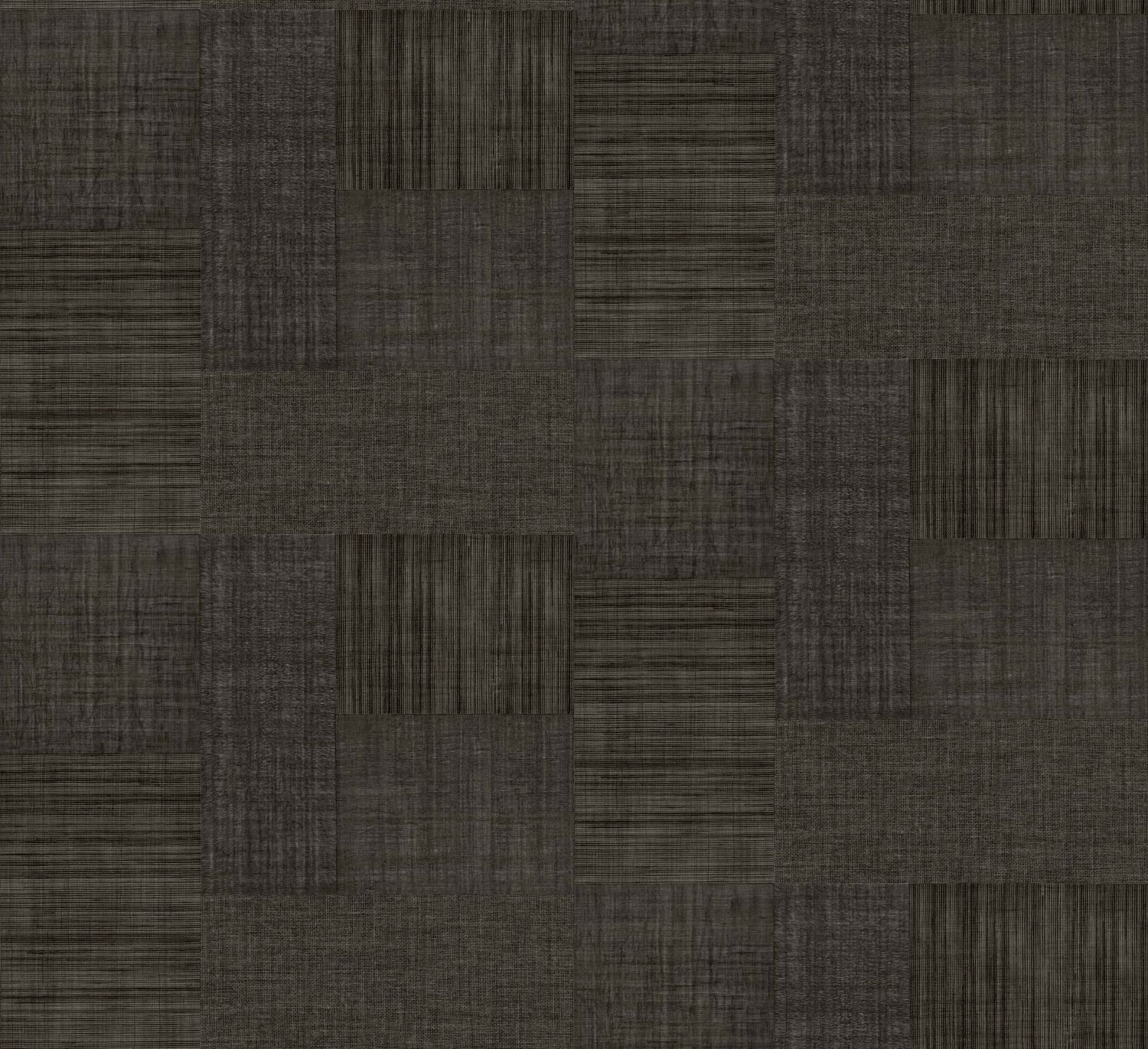 Tapeta strukturalna geometryczna patchwork imitująca tkaninę MESTIZO - NOIR czarny - Image 4