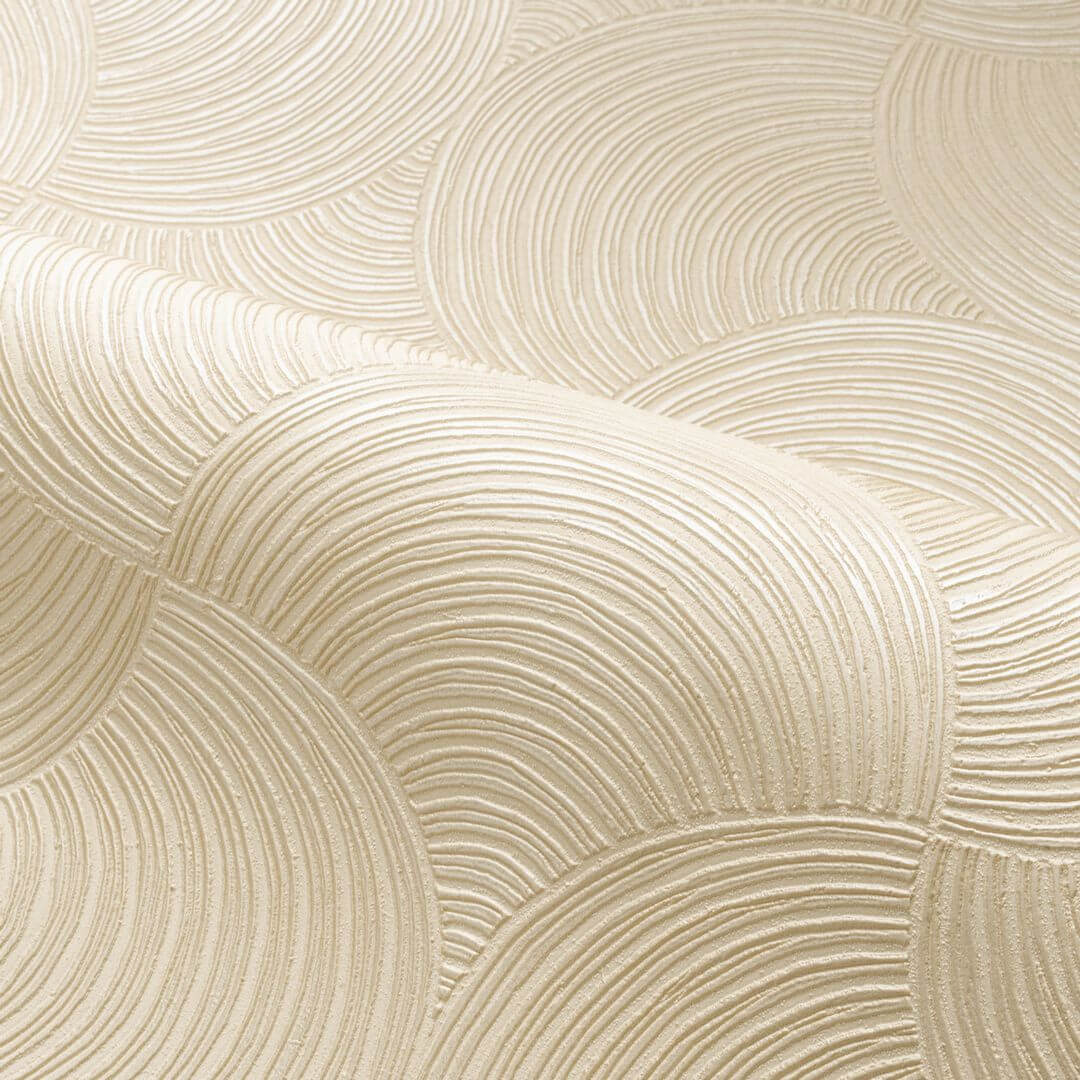 Tapeta strukturalna metaliczna z geometrycznym wzorem METEORE - SABLE/ARGENT piaskowy