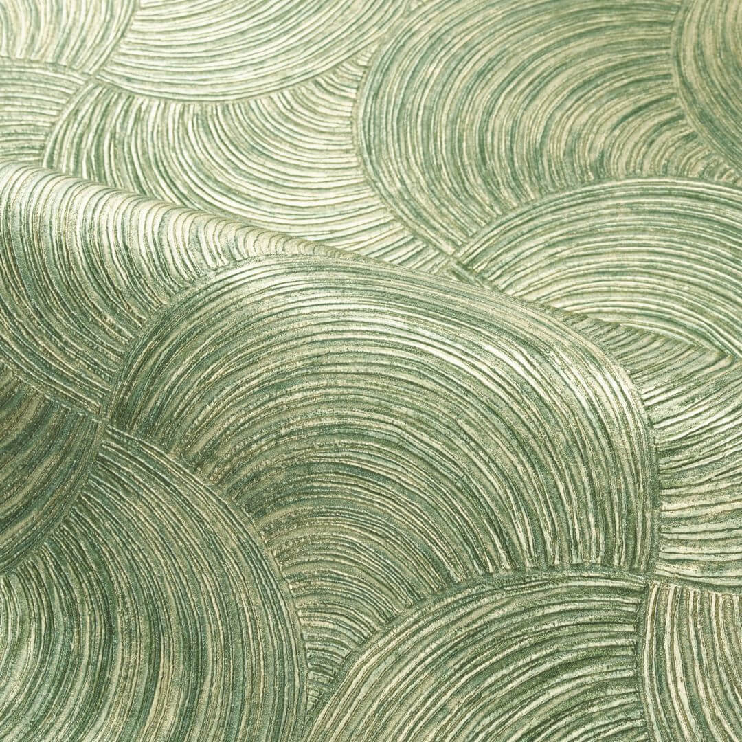 Tapeta strukturalna metaliczna z abstrakcyjnym wzorem APHELIE - VERT zielony - Image 3
