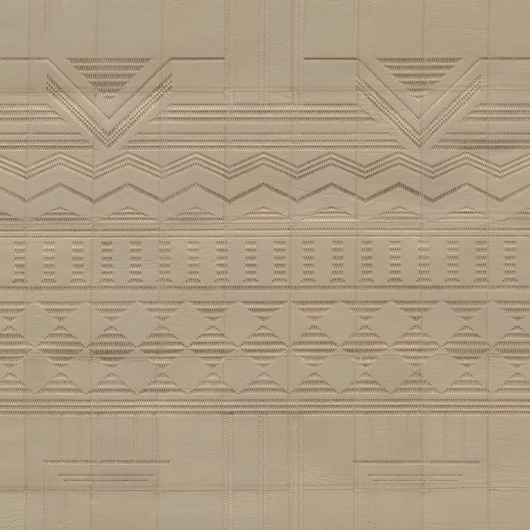 Tapeta naturalna skórzana z motywem geometrycznym PALAZZO beżowy