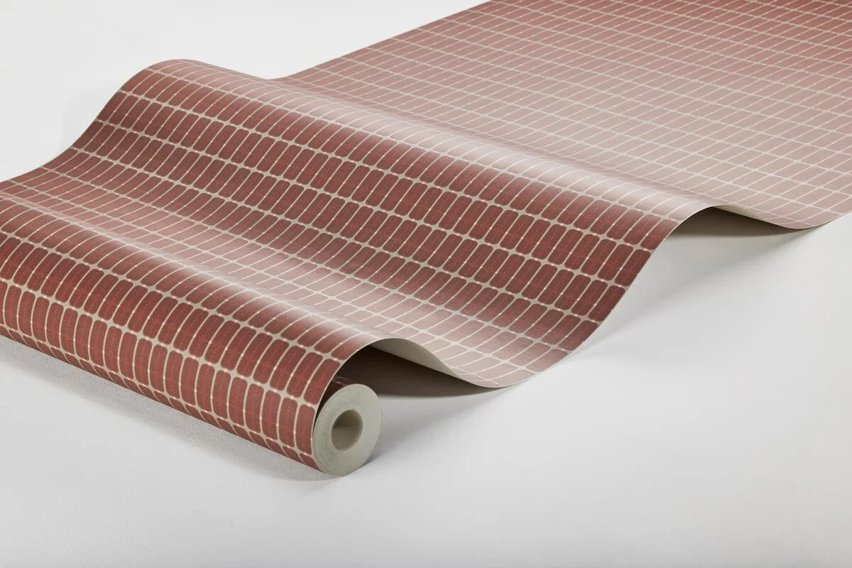 Tapeta flizelinowa papierowa z wzorem w kratę ALVAR AALTO M.I.T czerwony - Image 3