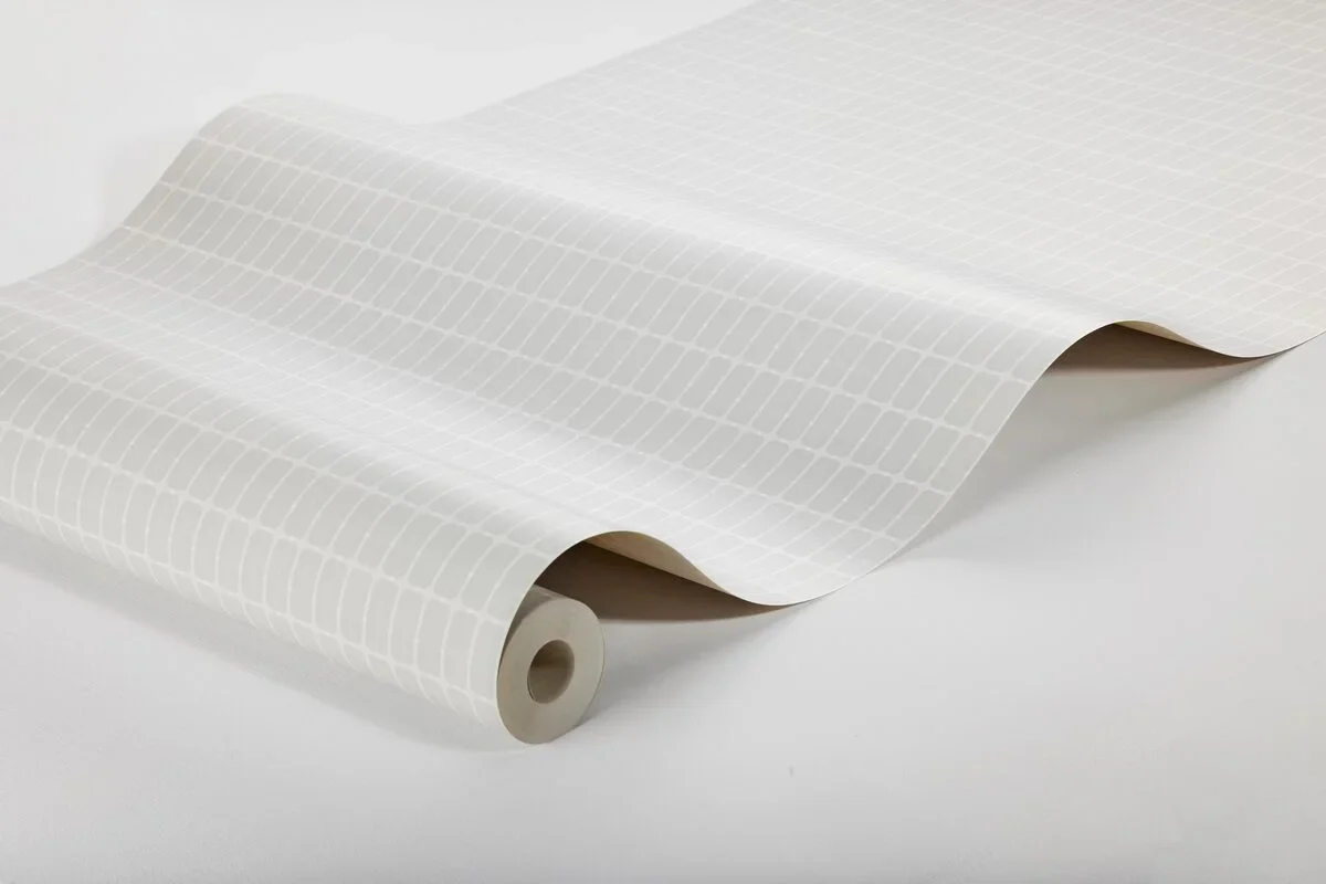 Tapeta flizelinowa papierowa z wzorem w kratę ALVAR AALTO M.I.T szary - Image 3