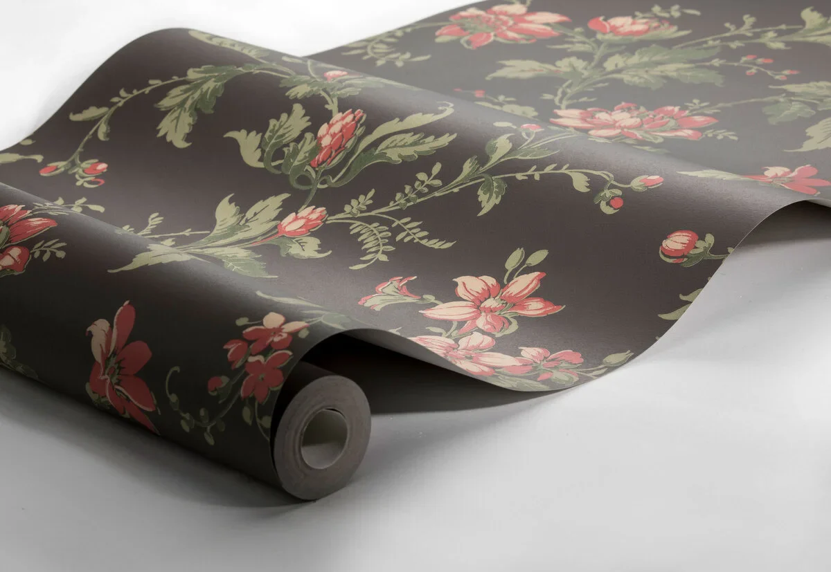 Tapeta flizelinowa papierowa z roślinnym wzorem BLOMSLINGA brązowy - Image 8