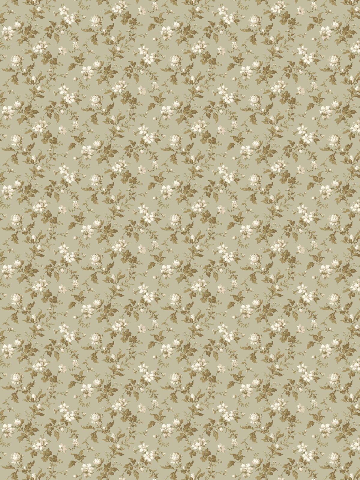 Tapeta flizelinowa papierowa z roślinnym wzorem BLOMSLINGA zielony z białym - Image 4