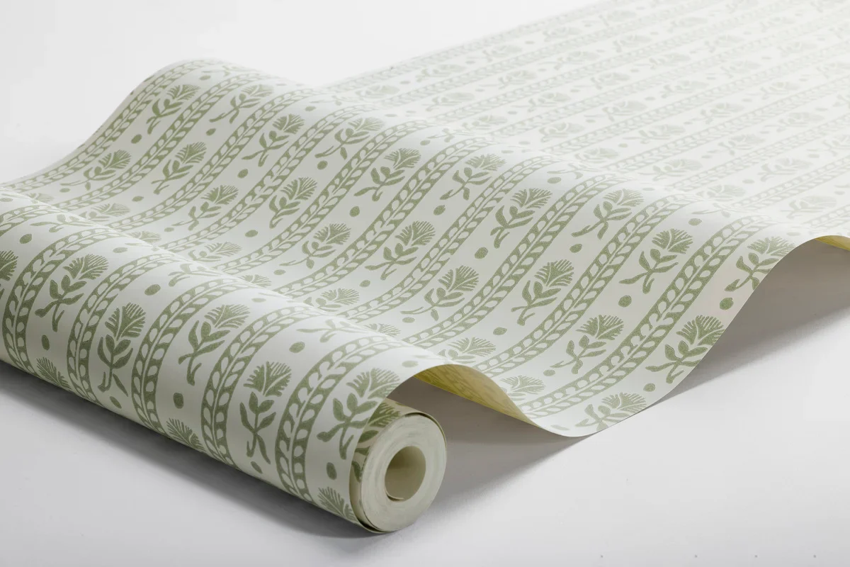 Tapeta flizelinowa papierowa z roślinnym wzorem NEJKILERAND zielony z białym - Image 7