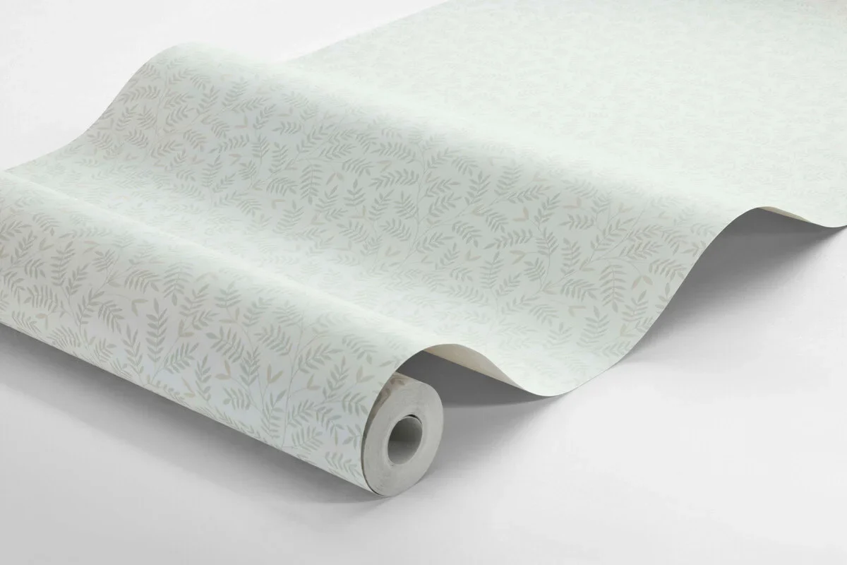 Tapeta flizelinowa papierowa z roślinnym wzorem OLOF biały z zielonym - Image 4