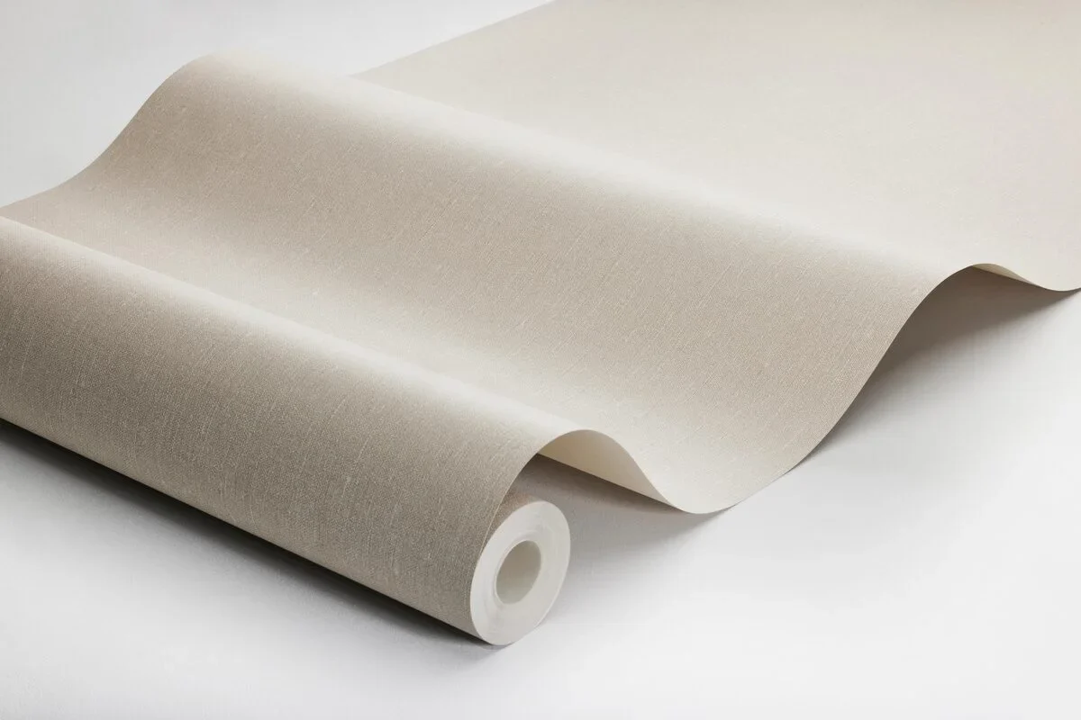 Tapeta strukturalna imitująca len LINEN - BEIGE beżowy - Image 3