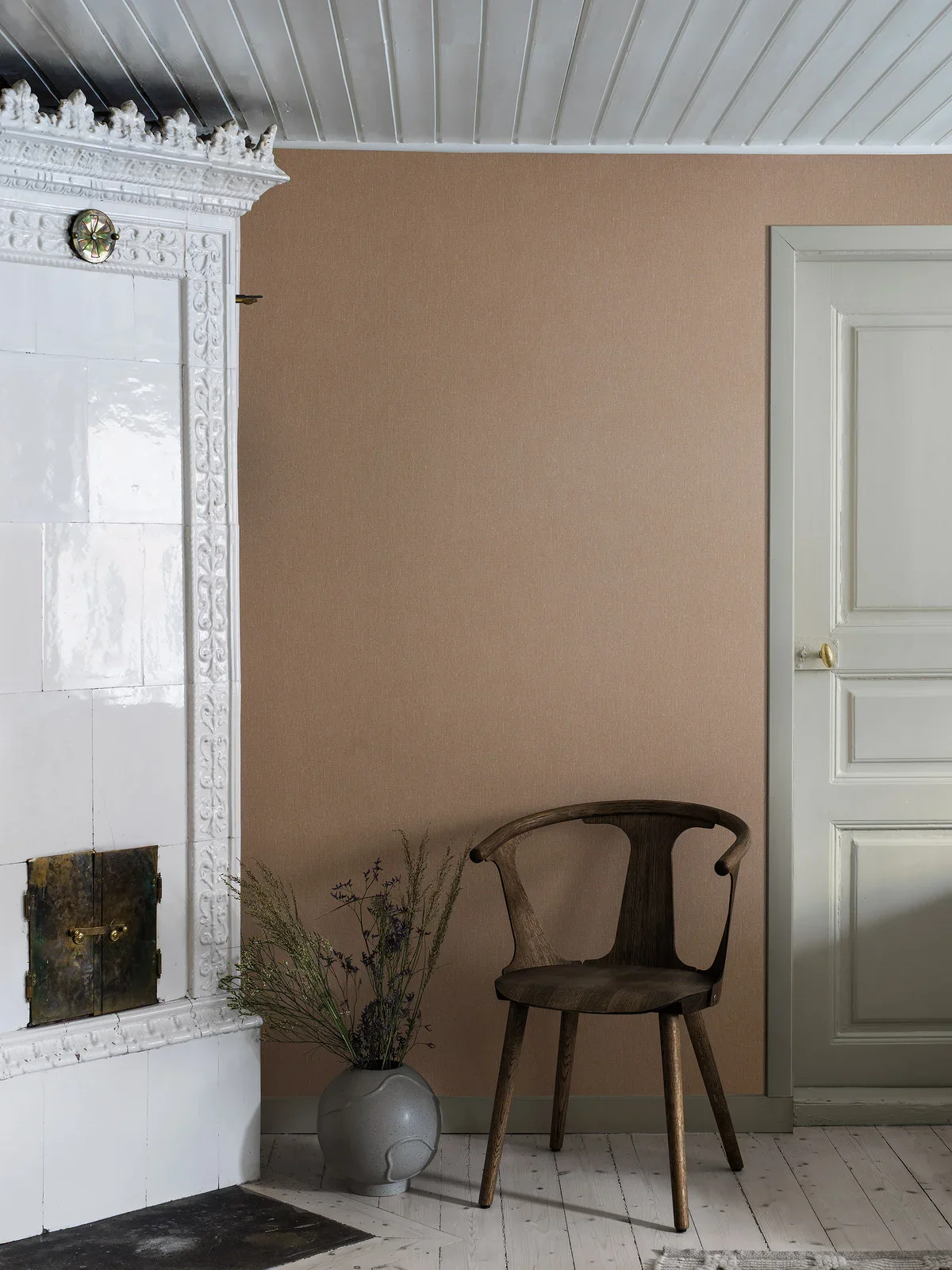 Tapeta strukturalna imitująca len LINEN - TERRACOTTA terakota - Image 6