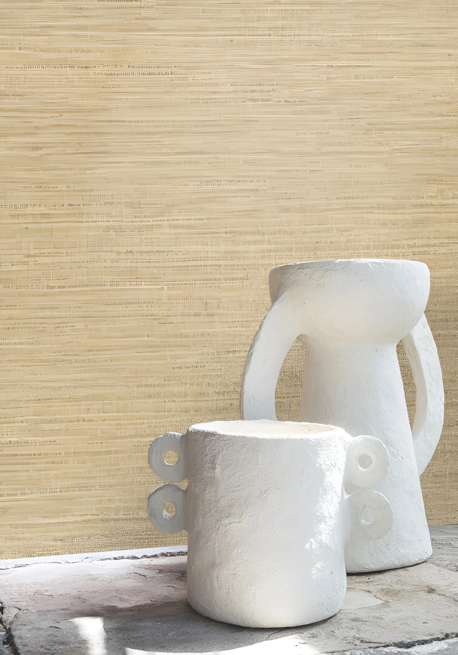 Tapeta strukturalna imitująca płótno OCCITAN - BEIGE beżowy - Image 2
