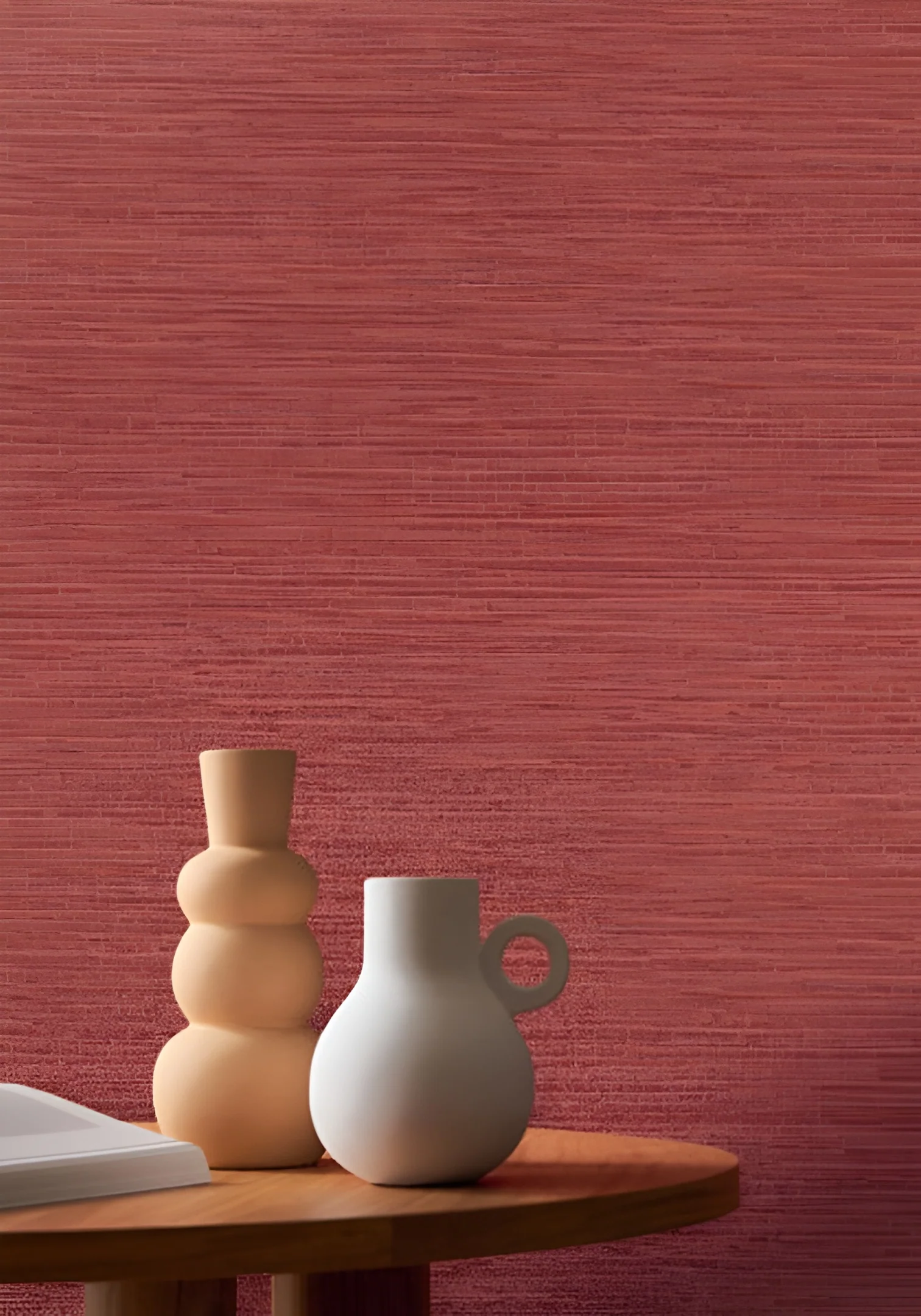 Tapeta strukturalna imitująca płótno OCCITAN - ROSE ciemny różowy - Image 2