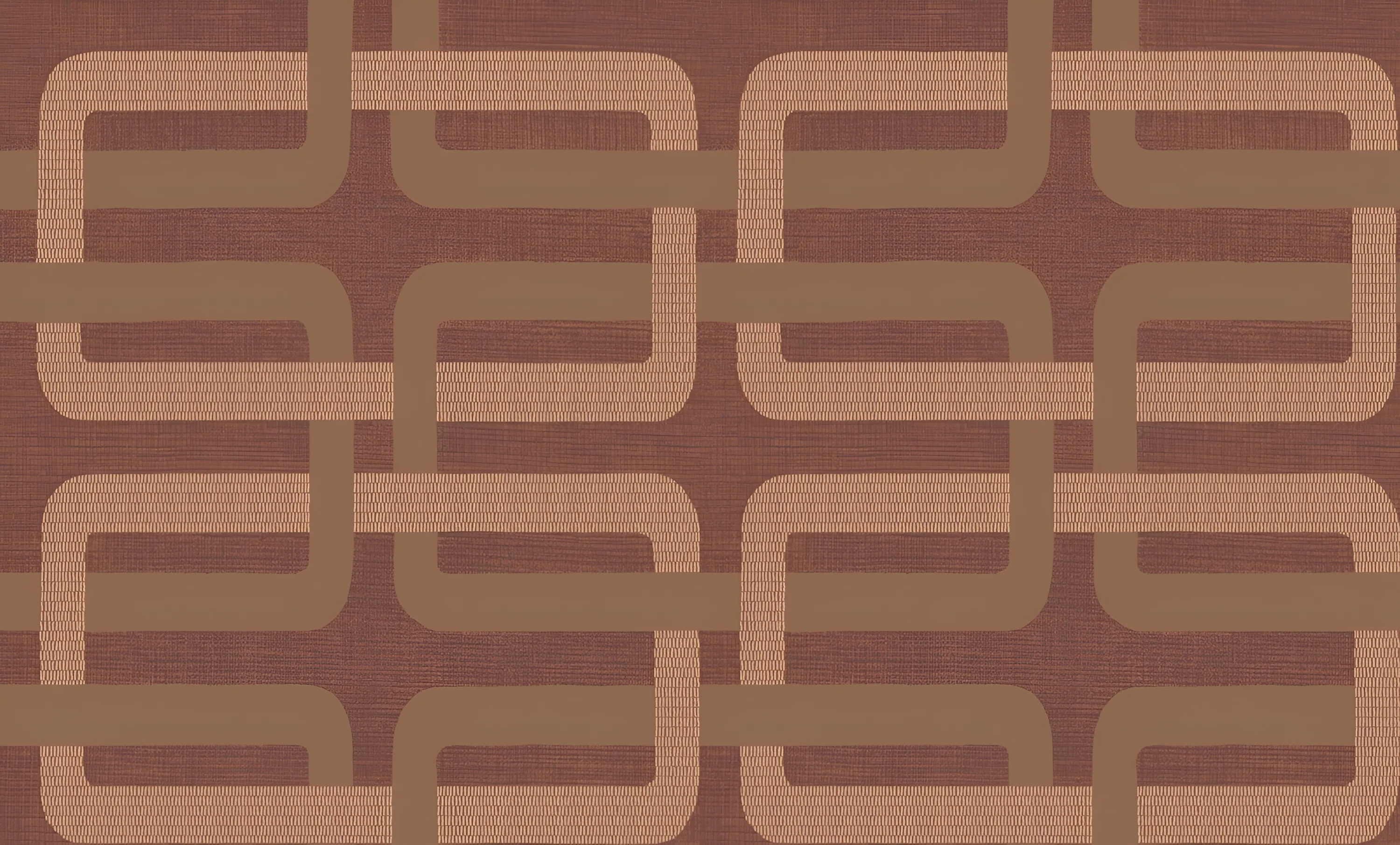 Tapeta strukturalna z geometrycznym wzorem MATJARA - TERRACOTTA/CUIVRÉ bordowy - Image 5