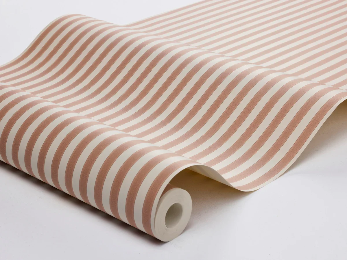 Tapeta ze wzorem w paski MÖLLE STRIPE czerwony z beżowym - Image 4