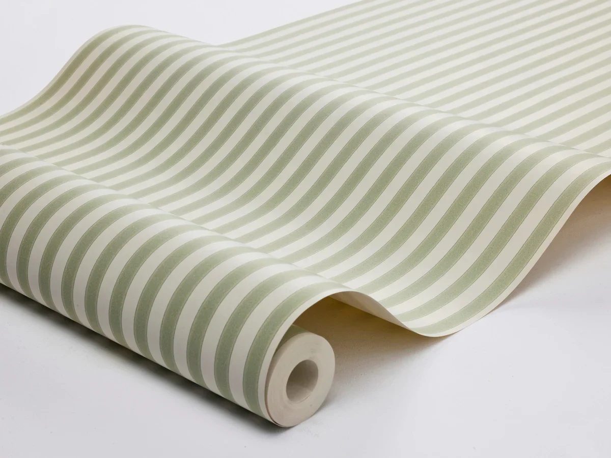 Tapeta ze wzorem w paski MÖLLE STRIPE zielony z beżowym - Image 5