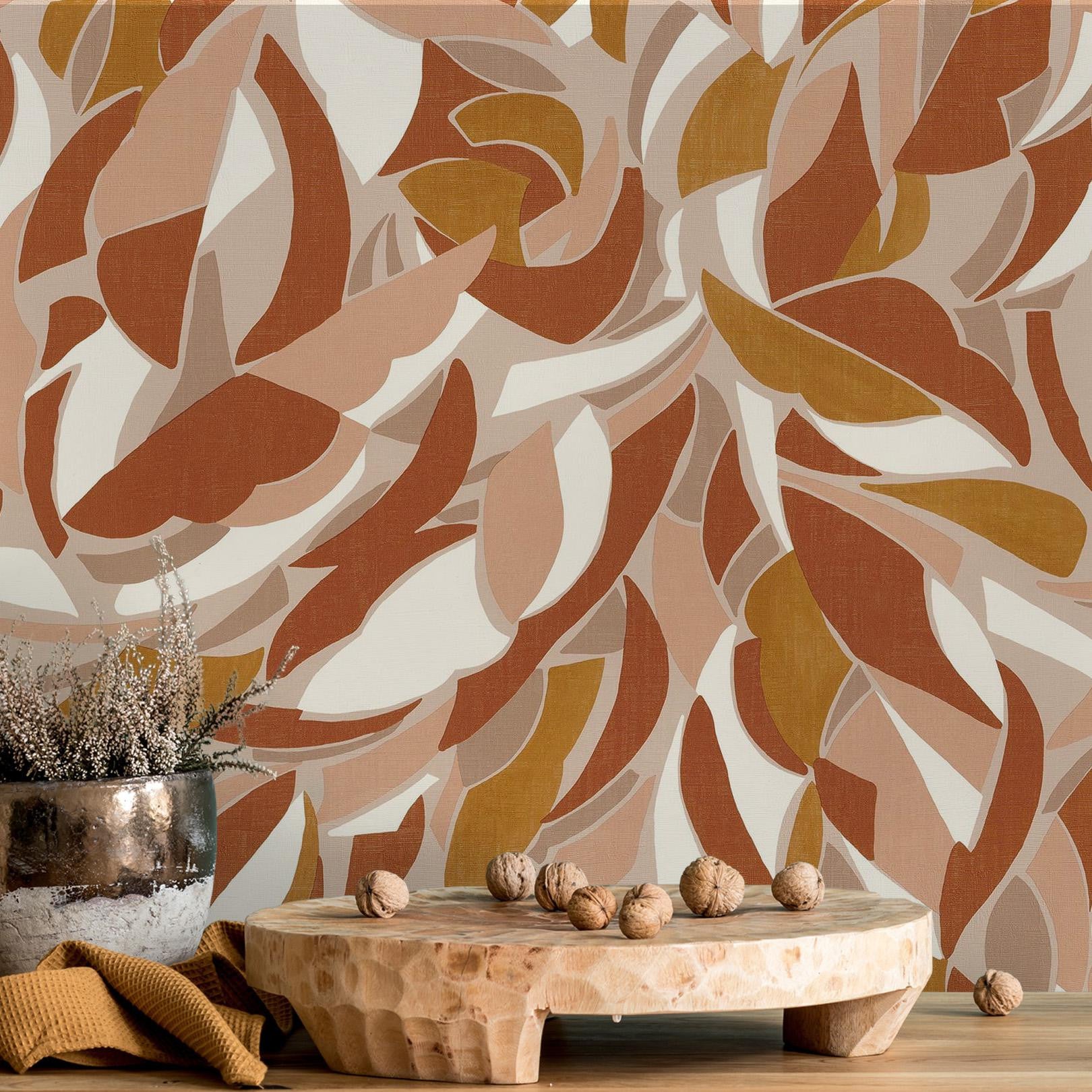 Tapeta stukturalna z abstrakcyjnym wzorem COLLAGE - TERRACOTTA terakota - Image 4