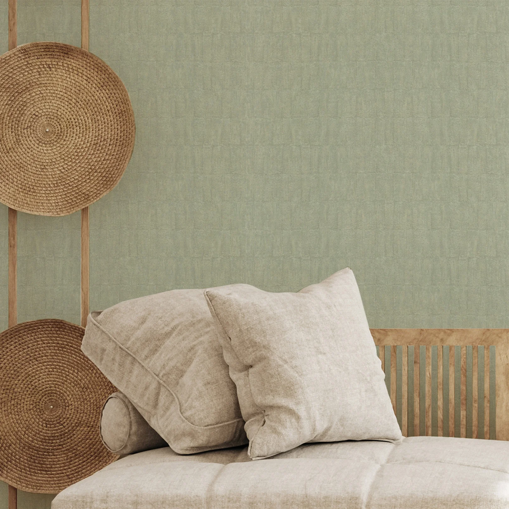 Tapeta strukturalna imitująca glinę BIZEN - CELADON seledynowy - Image 3