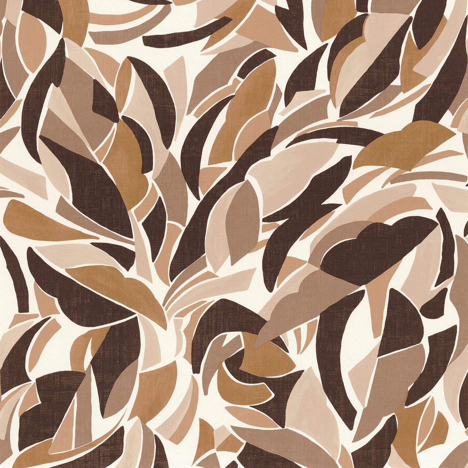Tapeta strukturalna z abstrakcyjnym wzorem COLLAGE - BLANC/CHOCOLAT biały z czekoladowym