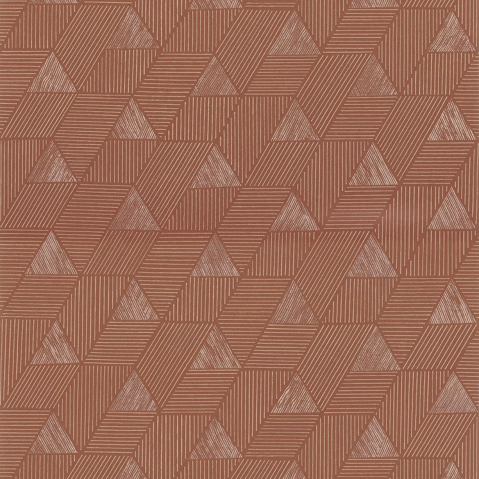 Tapeta strukturalna z geometrycznym wzorem MÉROÉ - TERRE BATTUE/VUIVRE terakota