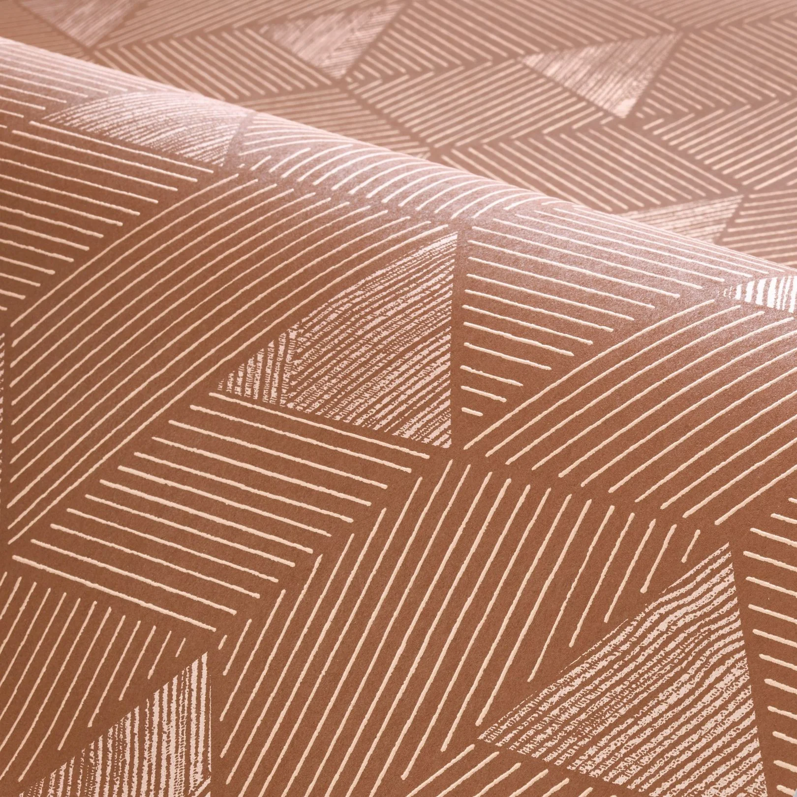 Tapeta strukturalna z geometrycznym wzorem MÉROÉ - TERRE BATTUE/VUIVRE terakota - Image 3