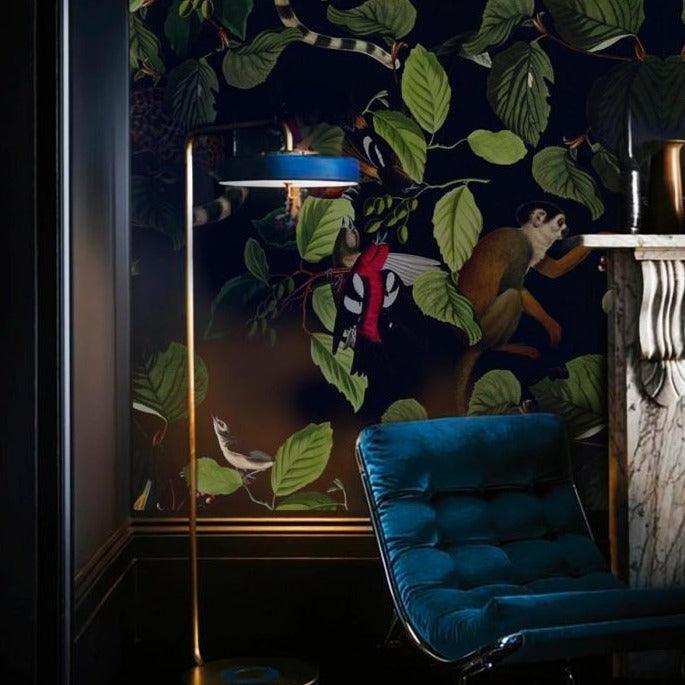 Tapeta flizelinowa z motywem roślinnym i zwierzęcym THE JUNGLE BOOK czarny z zielonym - Image 3