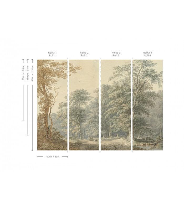 Tapeta flizelinowa z motywem roślinnym WATERCOLOR GROVE piaskowy beż - Image 2