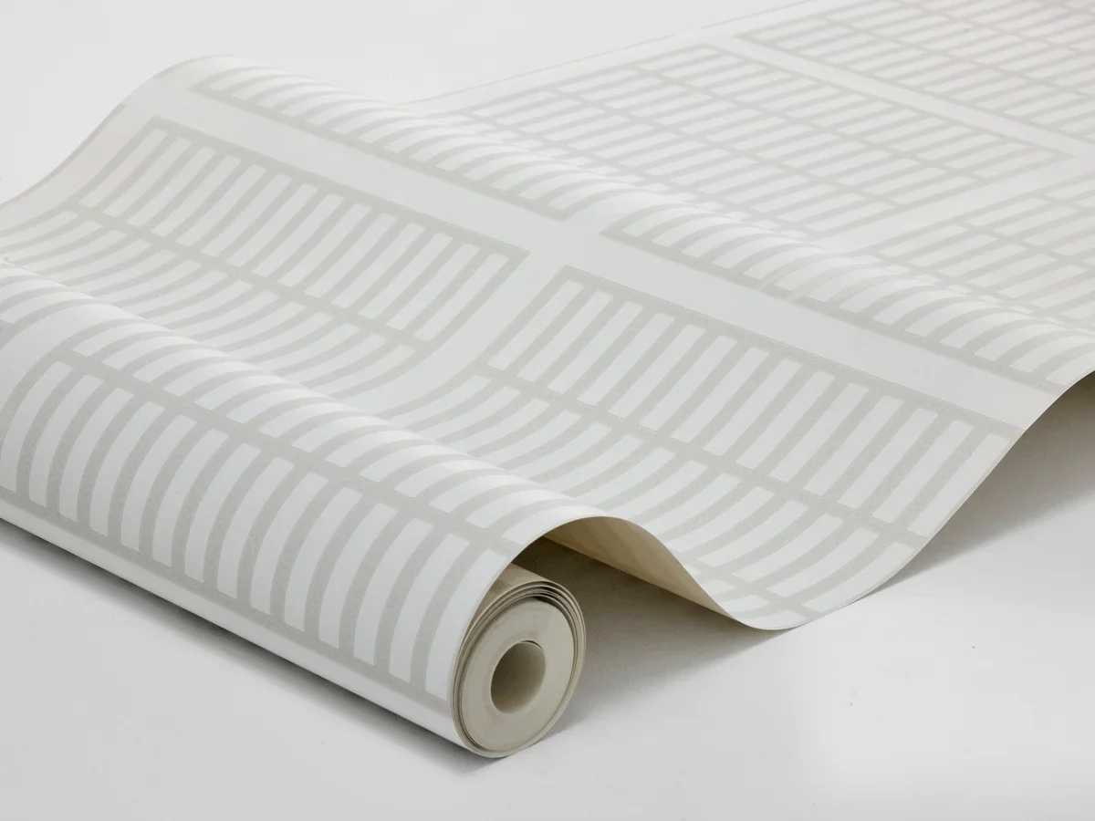 Tapeta z geometrycznym wzorem ALVAR AALTO 14/6 biały z szarym - Image 5