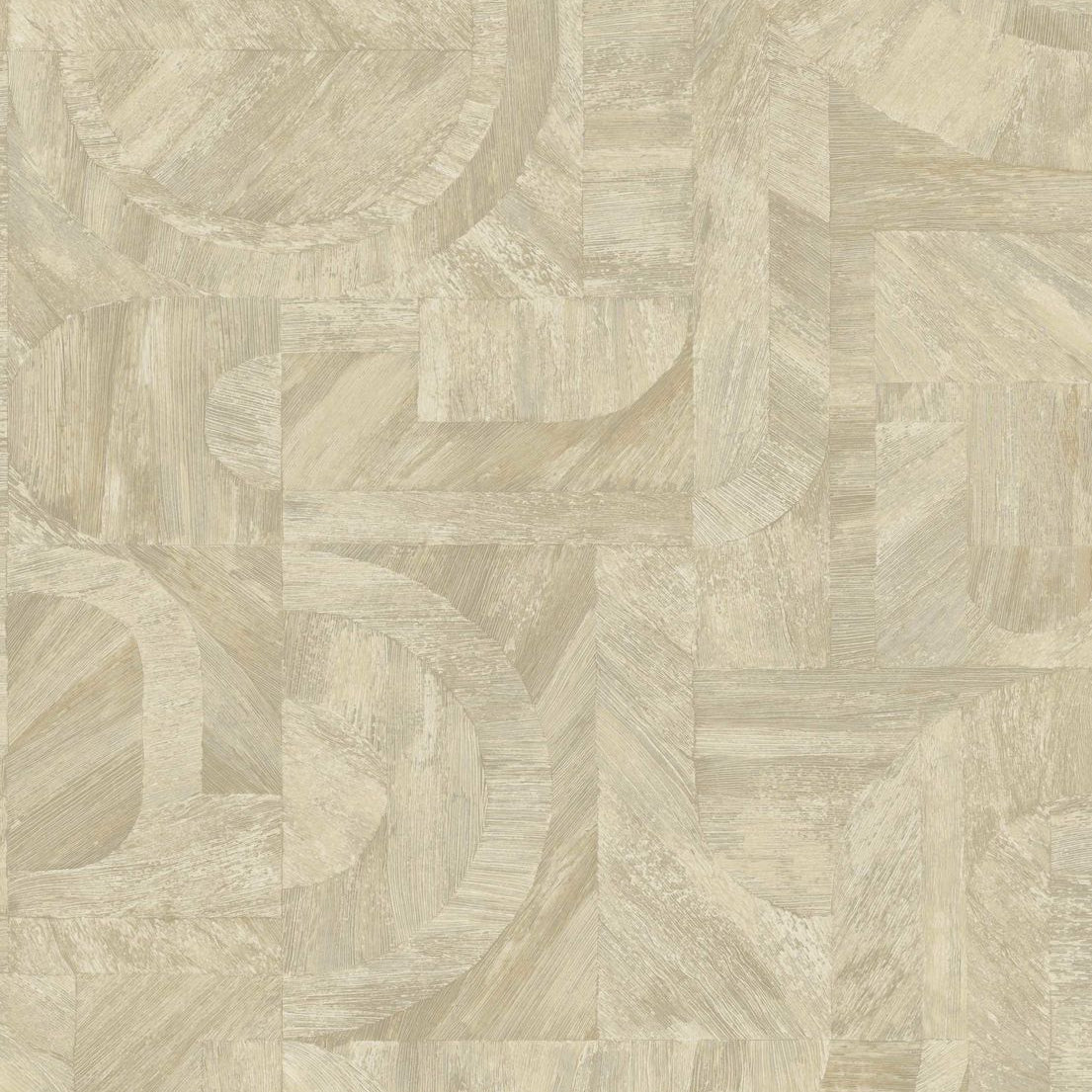 Tapeta strukturalna imitująca drewno geometryczna z wzorem mozaiki INTARSIA - SABLE piaskowy