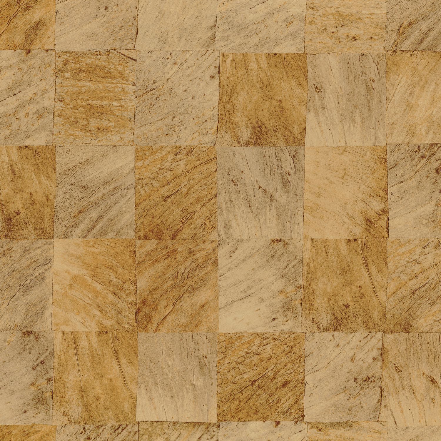 Tapeta strukturalna z motywem geometrycznym imitująca drewno ABALE - OCRE złocisty