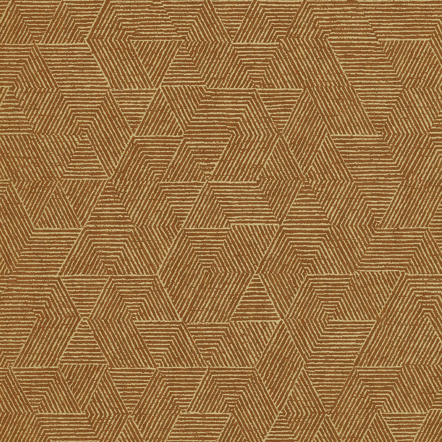 Tapeta z motywem geometrycznym JOSEF - TABAC tytoniowy brąz