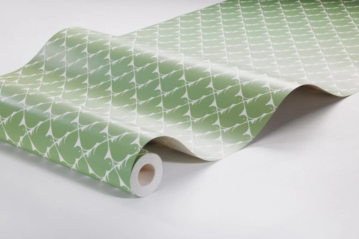 Tapeta z motywem geometrycznym PIPPI zielony z białym - Image 3