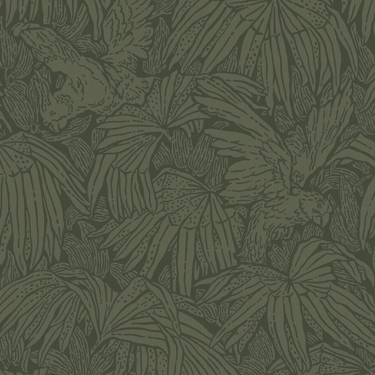 Tapeta z motywem zwierzęcym HIDDEN PARROT zielony