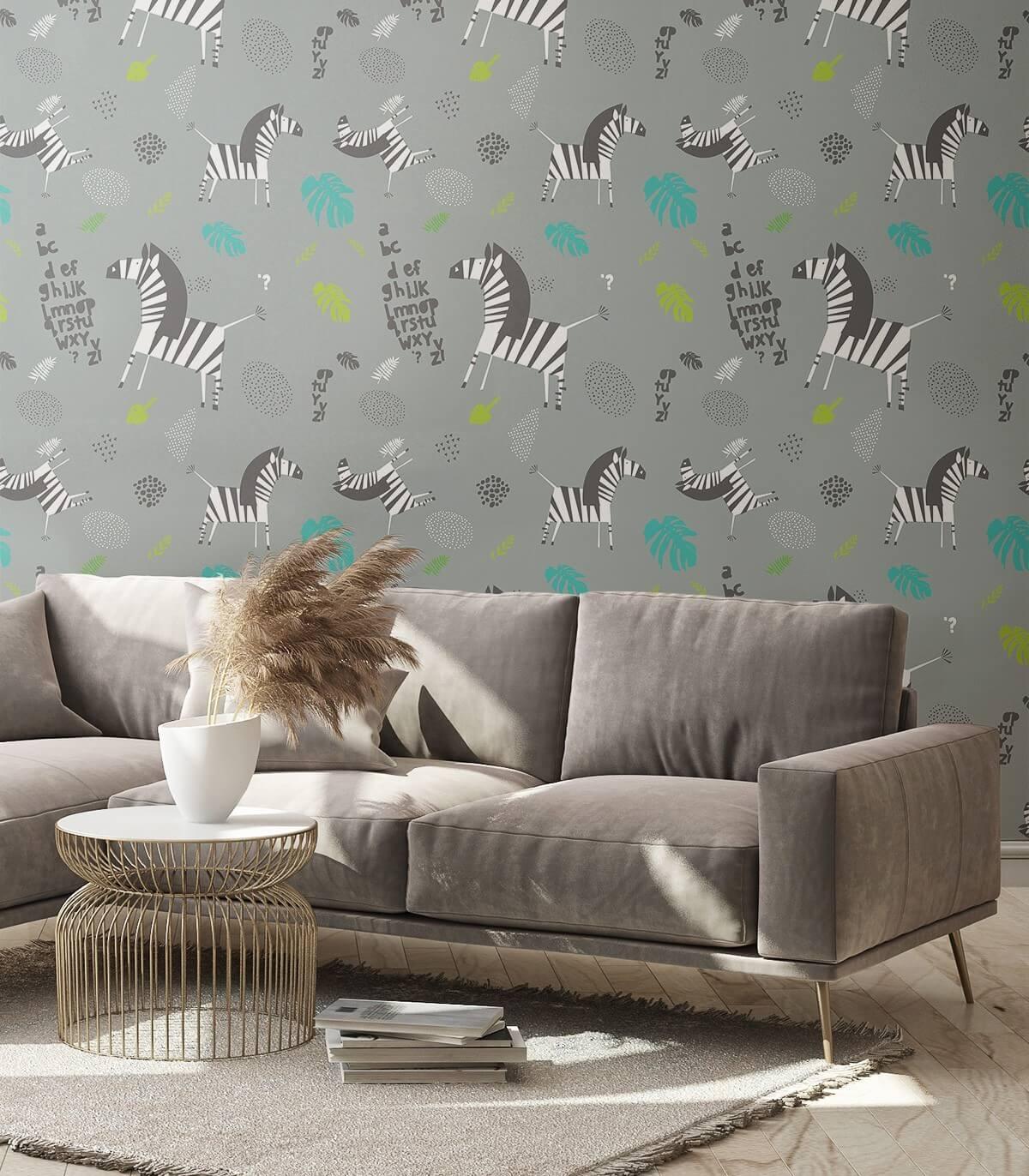 Tapeta ZEBRA szary