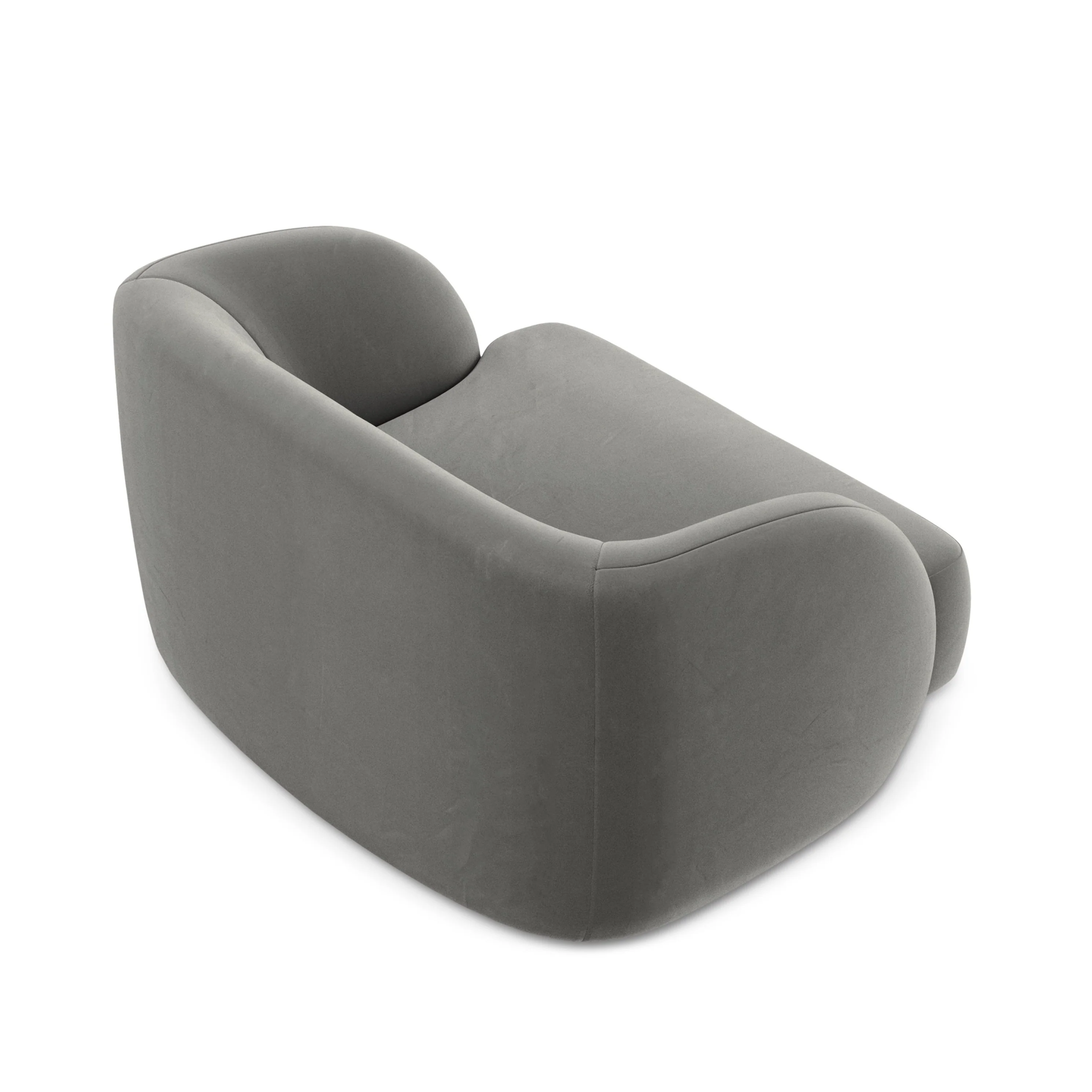 Fotel aksamitny MILEY jasnoszary - Image 3