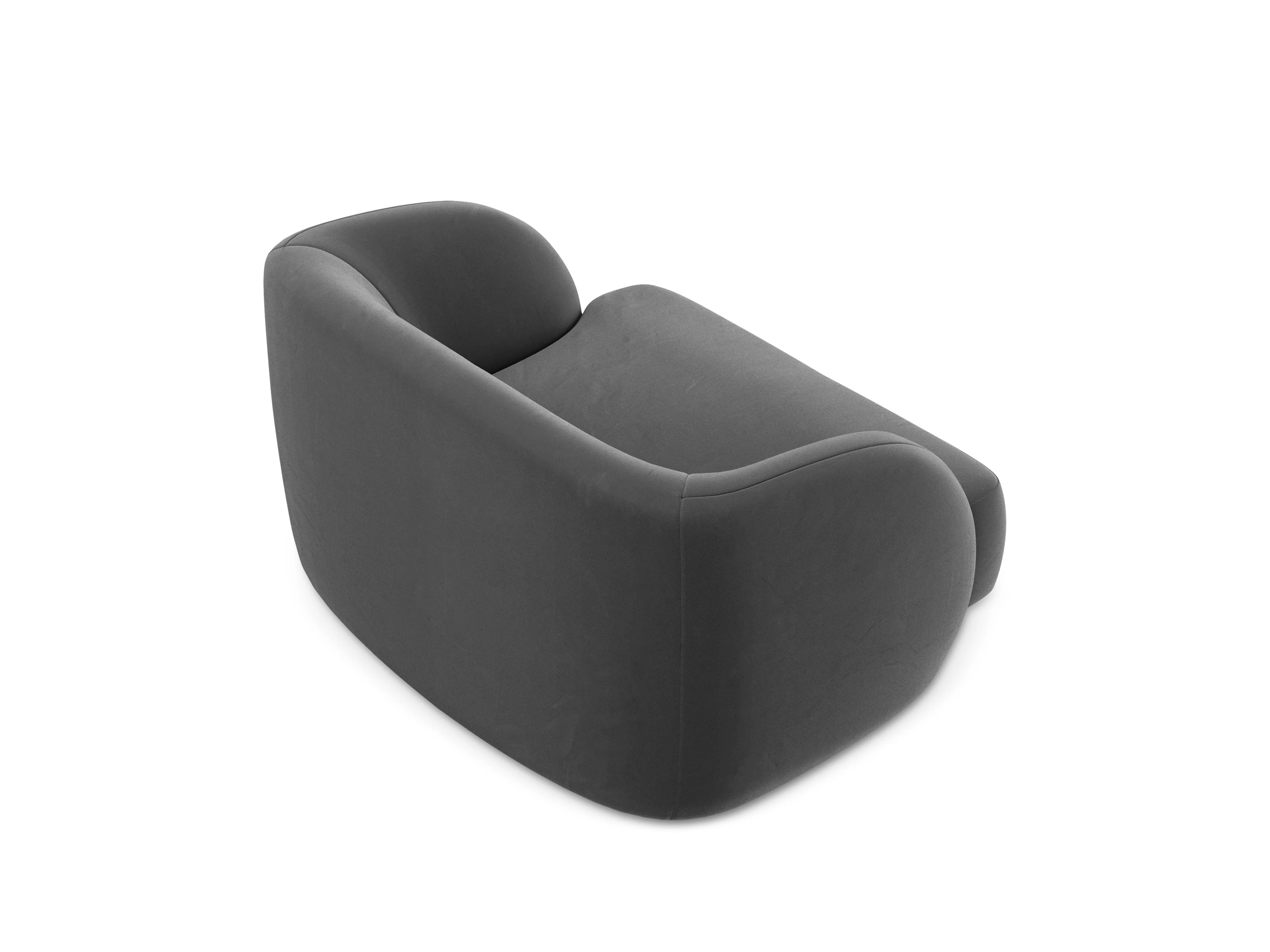 Fotel aksamitny MILEY ciemnoszary - Image 3