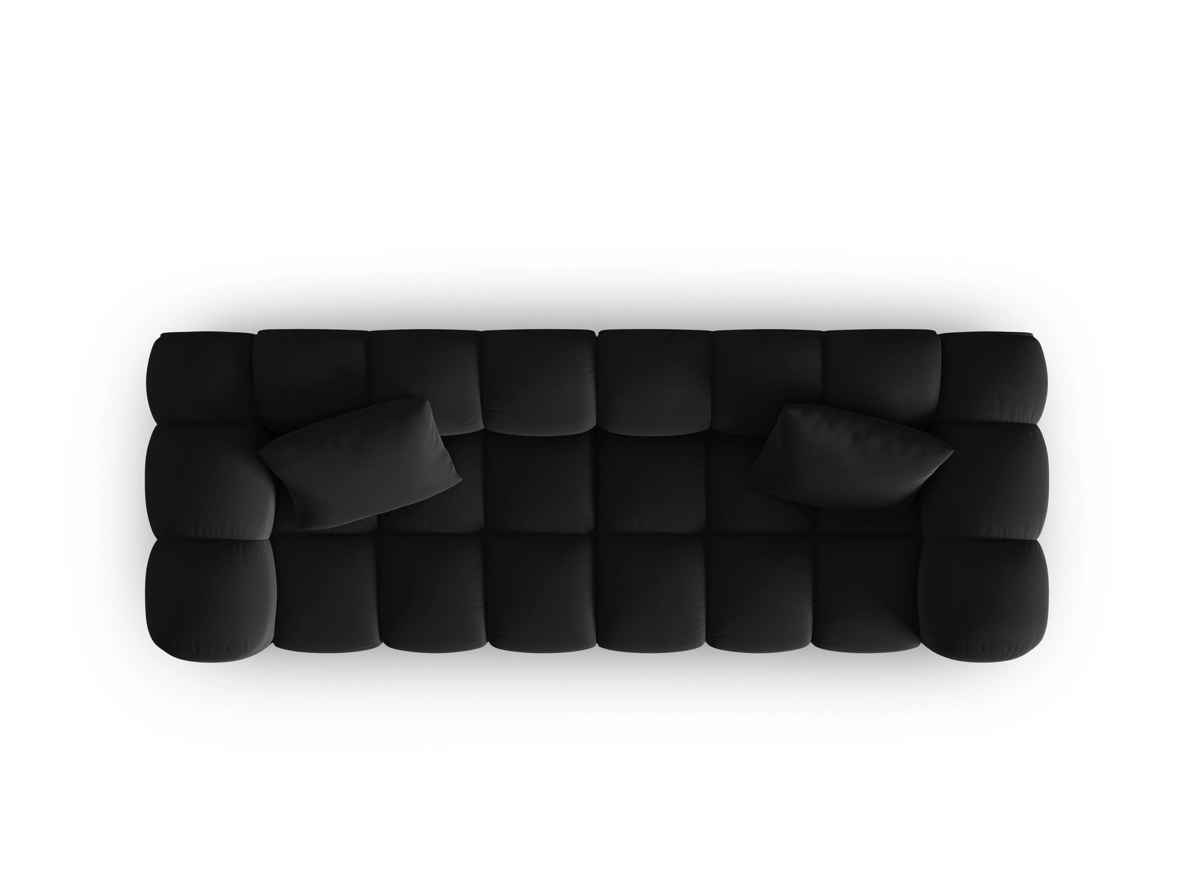 Sofa aksamitna 3-osobowa HALLEY czarny - Image 5