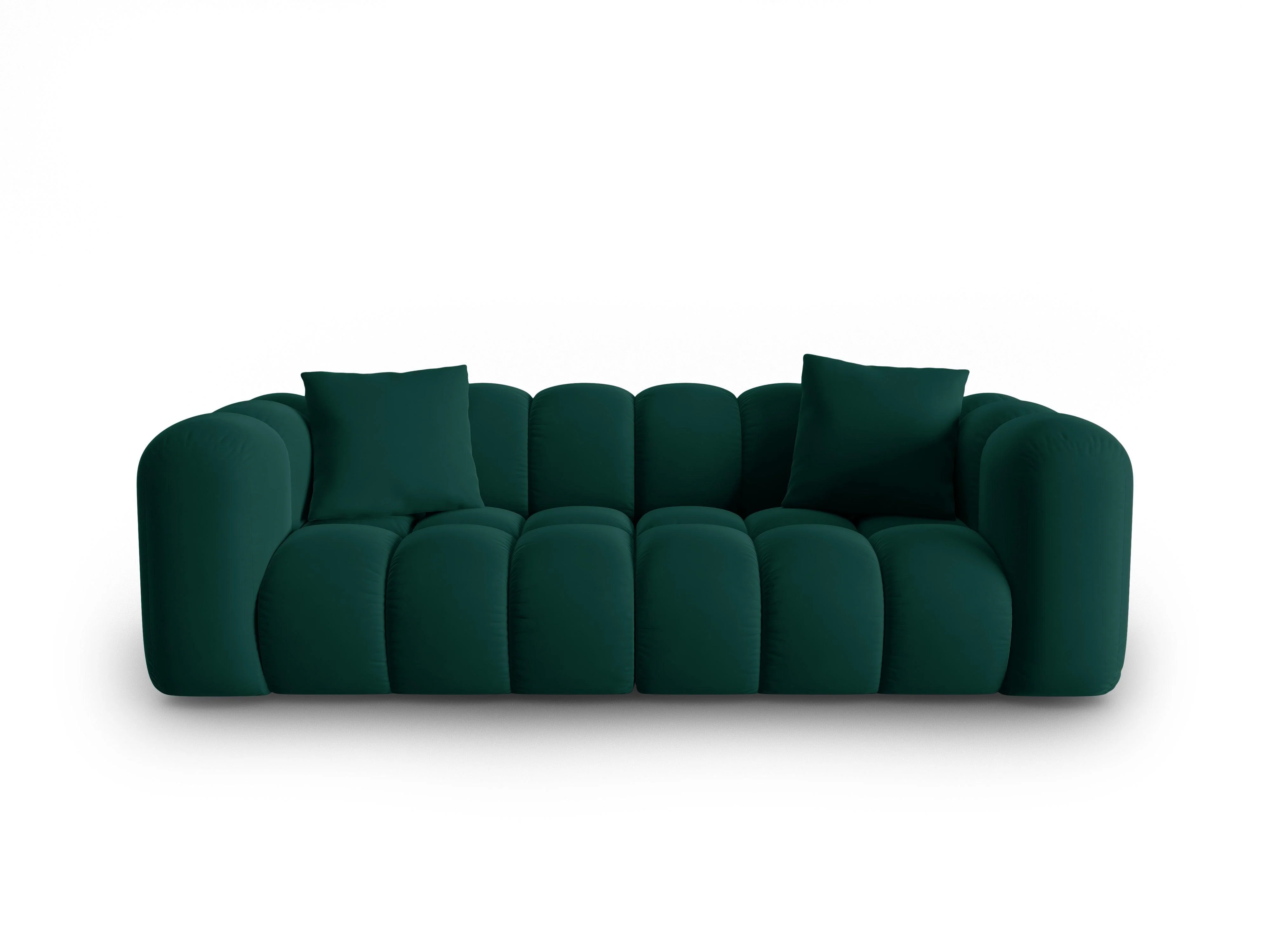 Sofa aksamitna 3-osobowa HALLEY butelkowa zieleń - Image 3