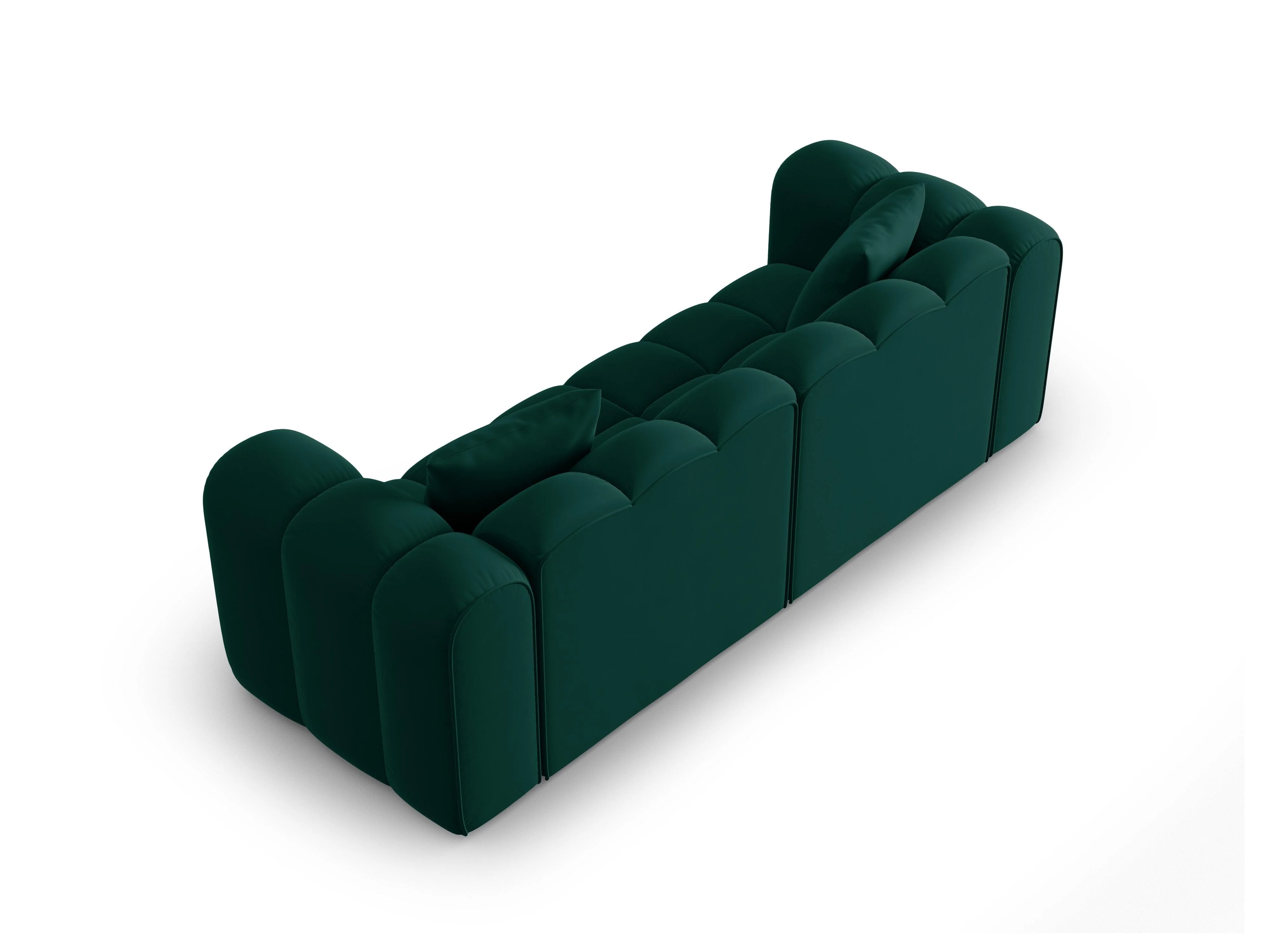Sofa aksamitna 3-osobowa HALLEY butelkowa zieleń - Image 6