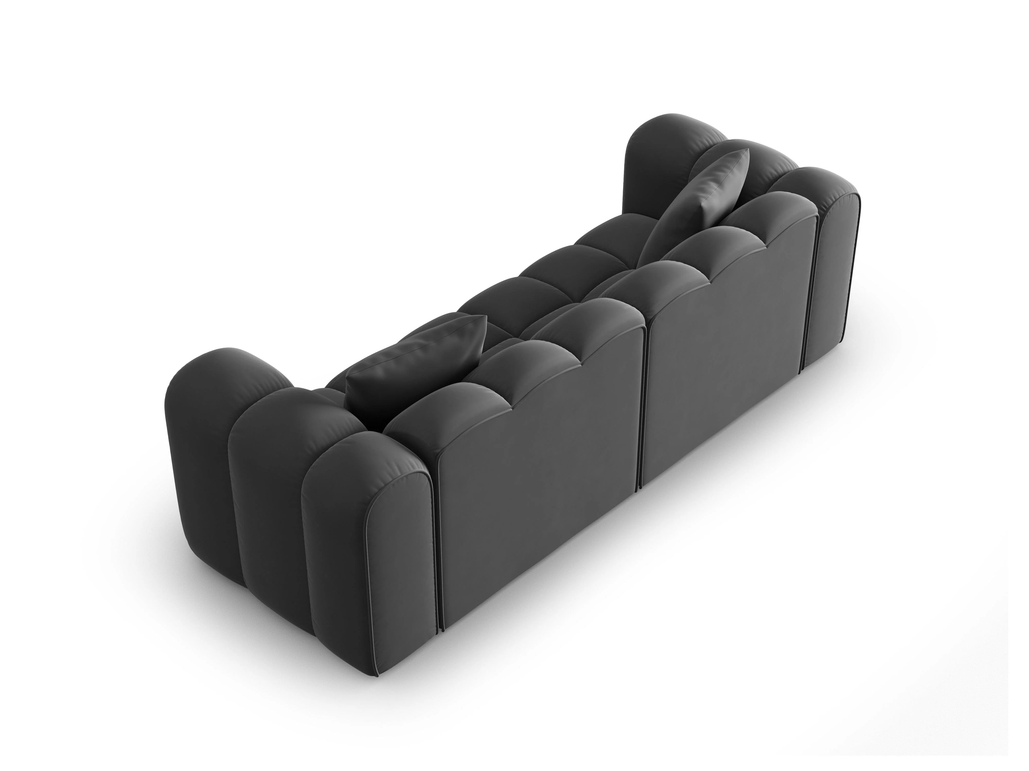 Sofa aksamitna 3-osobowa HALLEY szary - Image 4