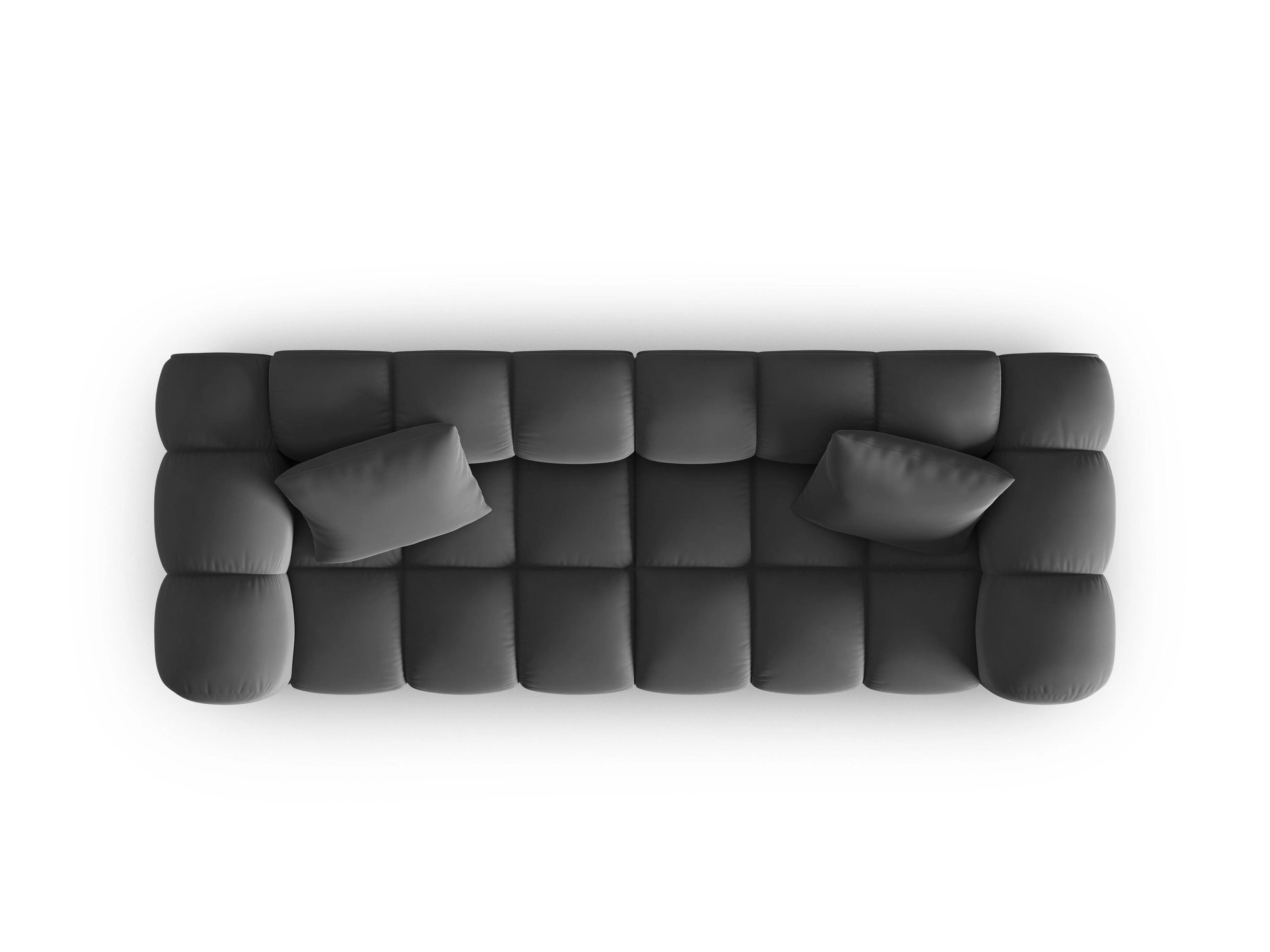 Sofa aksamitna 3-osobowa HALLEY szary - Image 5
