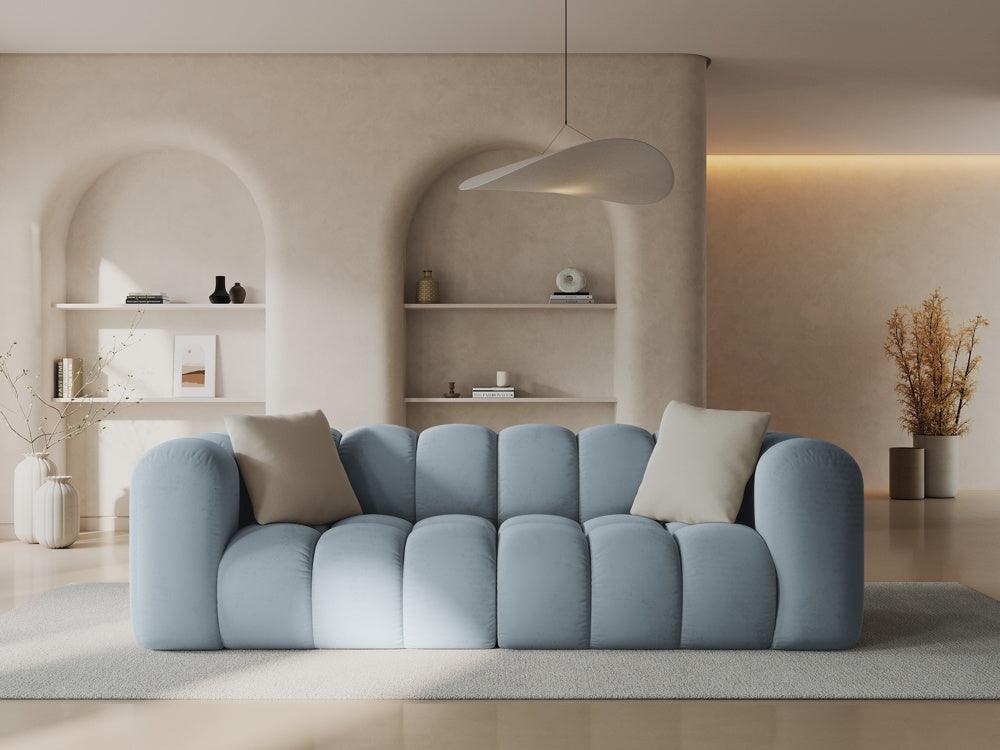 Sofa aksamitna 3-osobowa HALLEY jasnoniebieski - Image 2